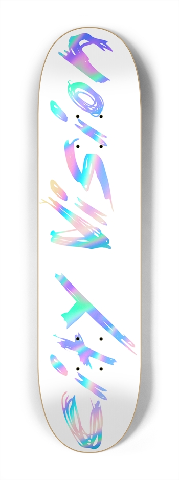 White and Rainbow Name Mini 7.25 7-1/4 Mini/Kid Skateboard