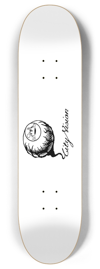 White and Black Logo 8.00 8 Inch Skateboard Deck