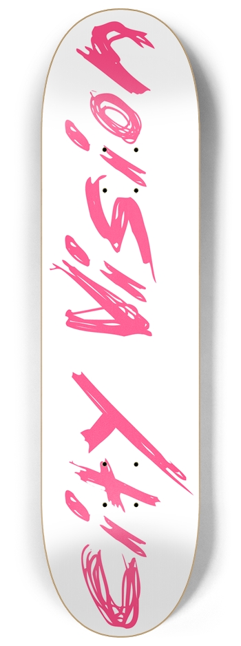White and Hot Pink Name 8.25 8-1/4 Skateboard Deck