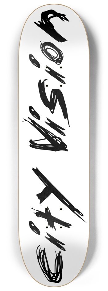 White and Black Name 8.25 8-1/4 Skateboard Deck