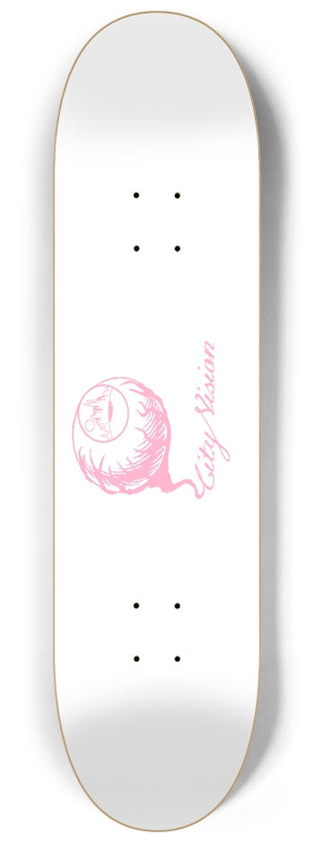 White and Pink Logo 8.25 8-1/4 Skateboard Deck
