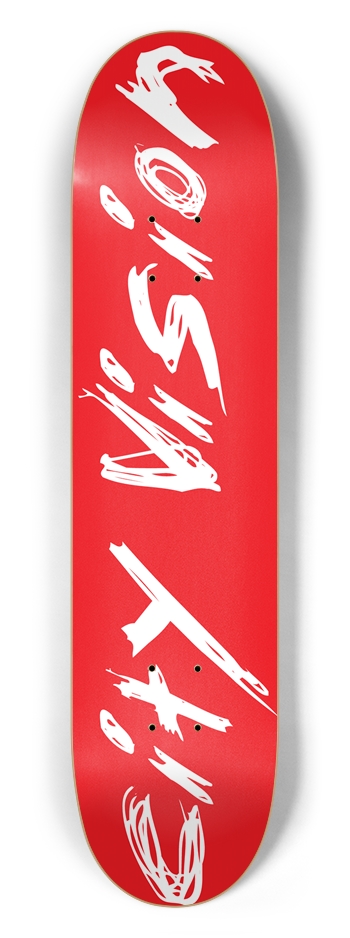 Red And White Name 7.50 7-1/2 Skateboard Deck