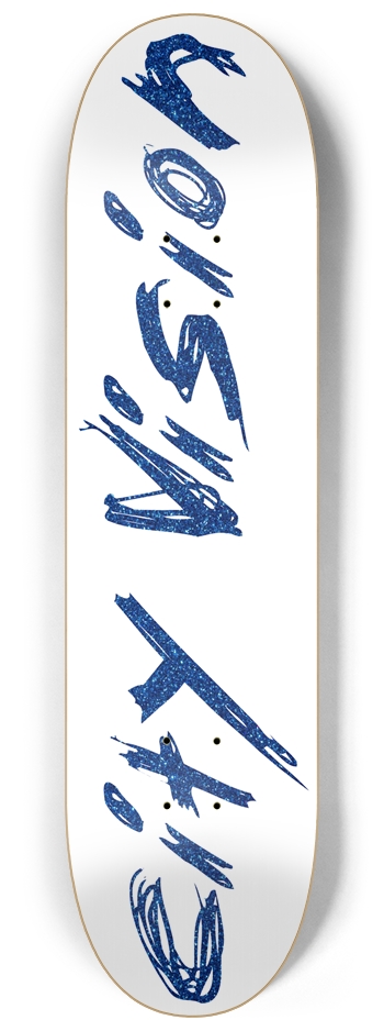 White and Blue Glitter Name 8.25 8-1/4 Skateboard Deck
