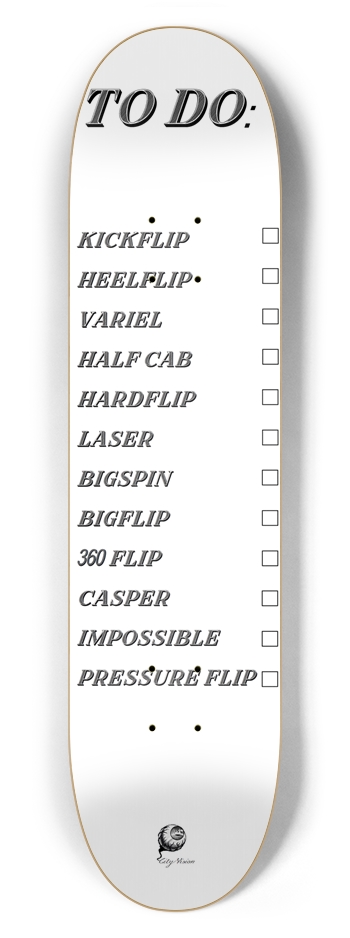 To Do List White 7.62 7-5/8 Skateboard Deck
