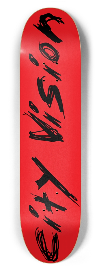 Red And Black Name 7.62 7-5/8 Skateboard Deck