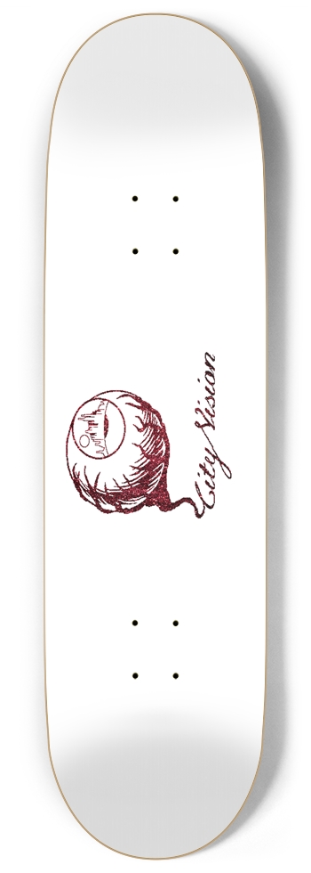 White and Red Glitter Logo 9.00 9 Inch Skateboard