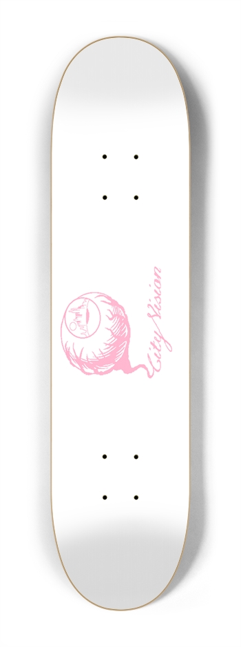 White and Pink Logo Mini 7.25 7-1/4 Mini/Kid Skateboard