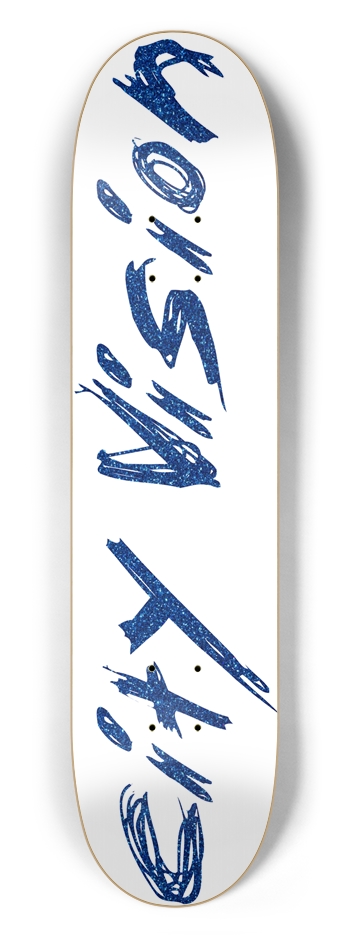 White and Blue Glitter Name 7.50 7-1/2 Skateboard Deck