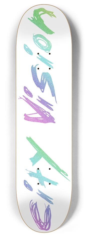 White and Rainbow Glitter Name 8.00 8 Inch Skateboard Deck
