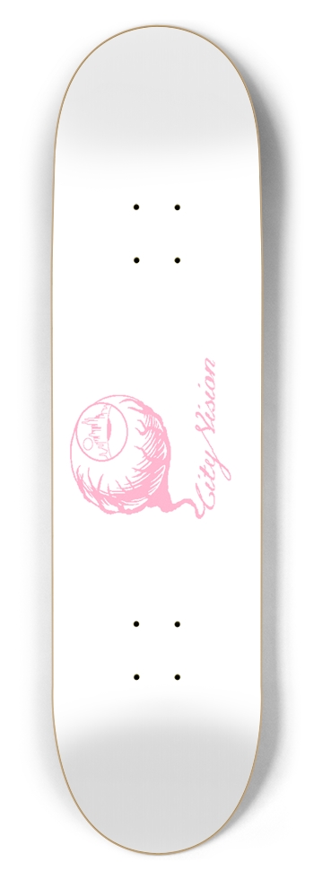 White and Pink Logo 8.50 8-1/2 Skateboard Deck