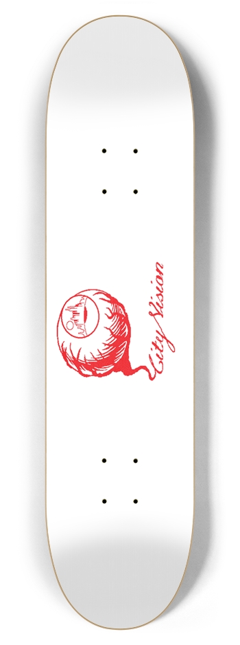 White and Red Logo 7.87 7-7/8 Skateboard Deck