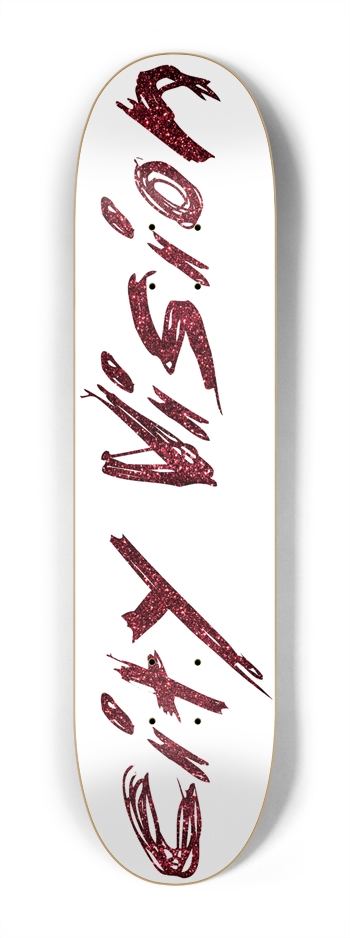 White and Red Glitter Name Mini 7.25 7-1/4 Mini/Kid Skateboard