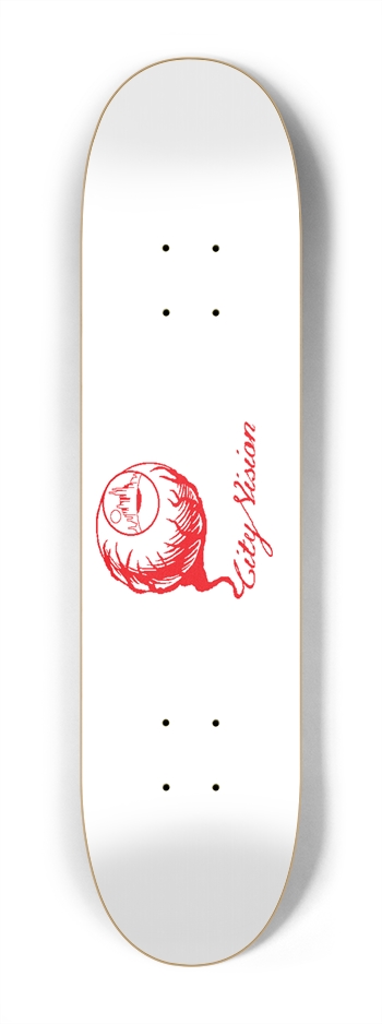 White and Red Logo Mini 7.25 7-1/4 Mini/Kid Skateboard
