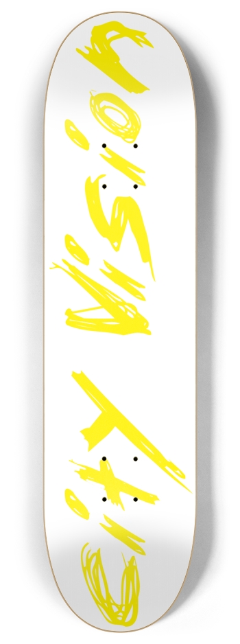 White and Yellow Name 8.00 8 Inch Skateboard Deck