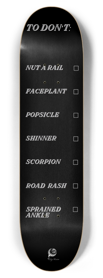 To Don't List Black 7.87 7-7/8 Skateboard Deck