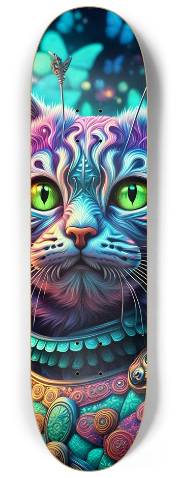 Airbrush Psychedelic Butterfly Kitty 0002 8-1/4 Skateboard Deck
