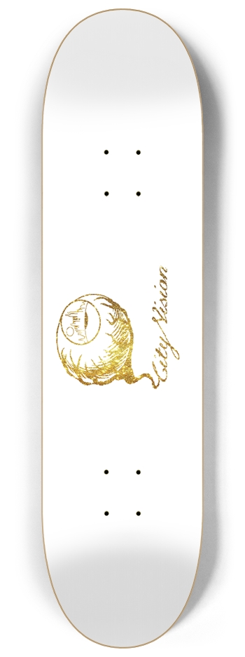 White and Gold Glitter Logo 8.25 8-1/4 Skateboard Deck