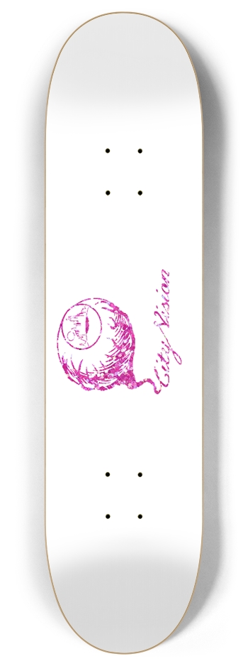 White and Pink Glitter Logo 8.00 8 Inch Skateboard Deck