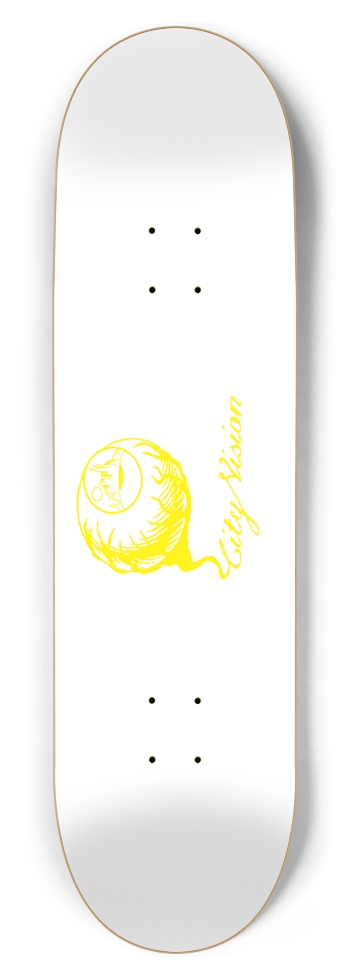 White and Yellow Logo 8.75 8-3/4 Inch Skateboard