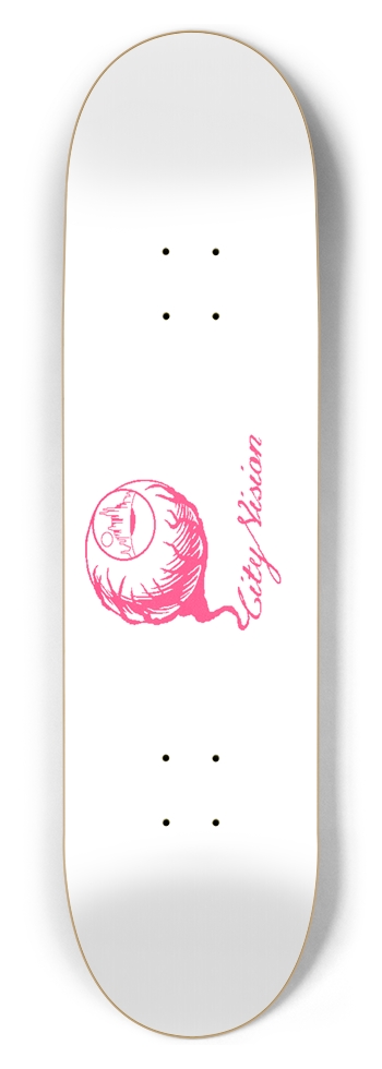 White and Hot Pink Logo 8.50 8-1/2 Skateboard Deck