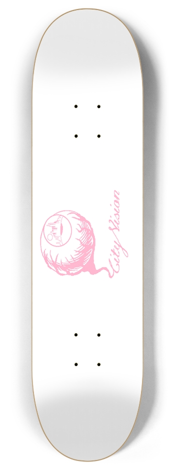 White and Pink Logo 8.00 8 Inch Skateboard Deck