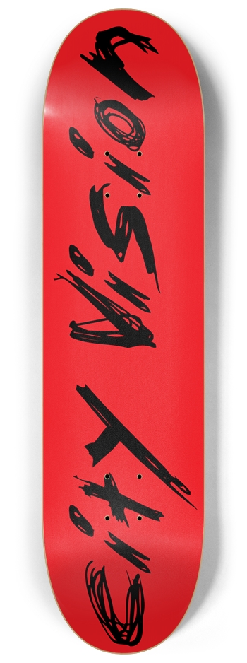 Red And Black Name 8.25 8-1/4 Skateboard Deck