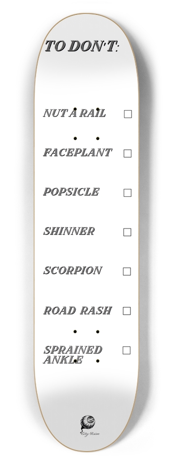 To Don't List White 7.62 7-5/8 Skateboard Deck