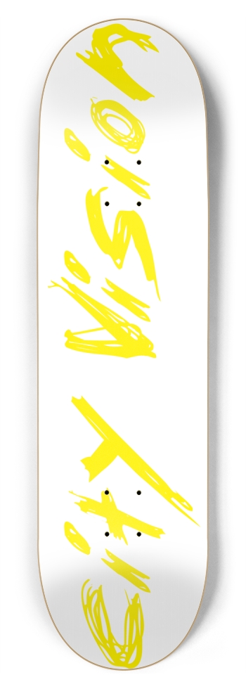 White and Yellow Name 8.75 8-3/4 Inch Skateboard