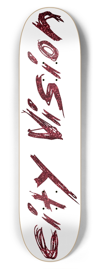 White and Red Glitter Name 7.75 7-3/4 Skateboard Deck