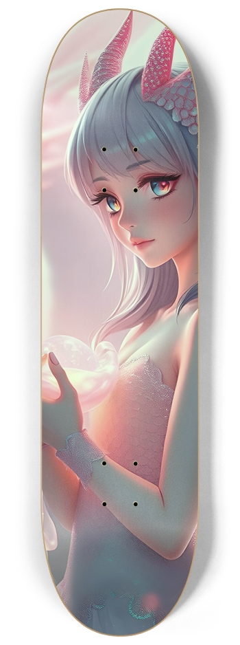 White Dragon and Familiar 0002 8-1/4 Skateboard Deck