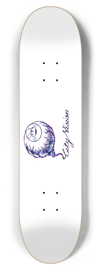 White and Dark Rainbow Gliter Logo 7.87 7-7/8 Skateboard Deck