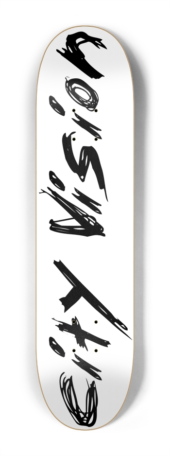 White and Black Name Mini 7.25 7-1/4 Mini/Kid Skateboard