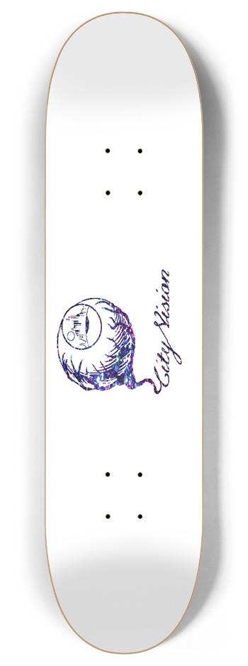 White and Dark Rainbow Gliter Logo 8.00 8 Inch Skateboard Deck