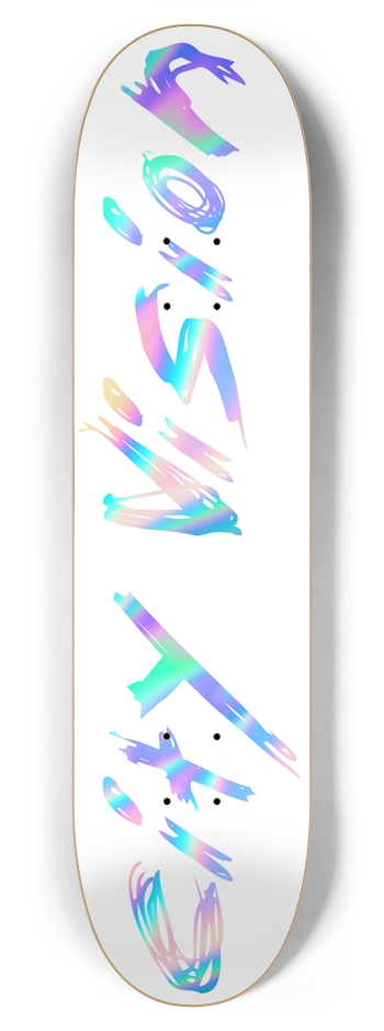 White and Rainbow Name 7.87 7-7/8 Skateboard Deck