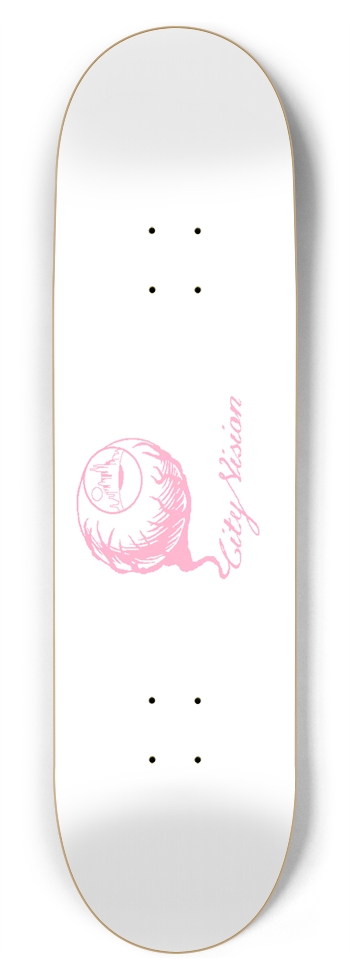 White and Pink Logo 8.75 8-3/4 Inch Skateboard