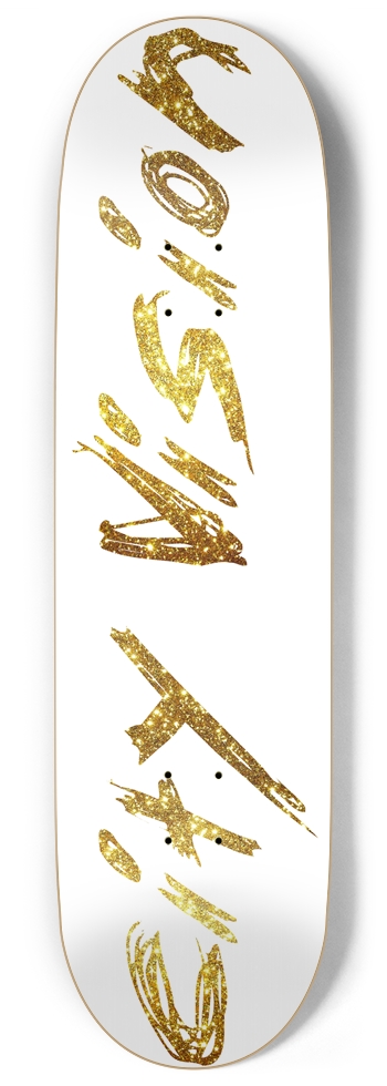 White and Gold Glitter Name 9.00 9 Inch Skateboard