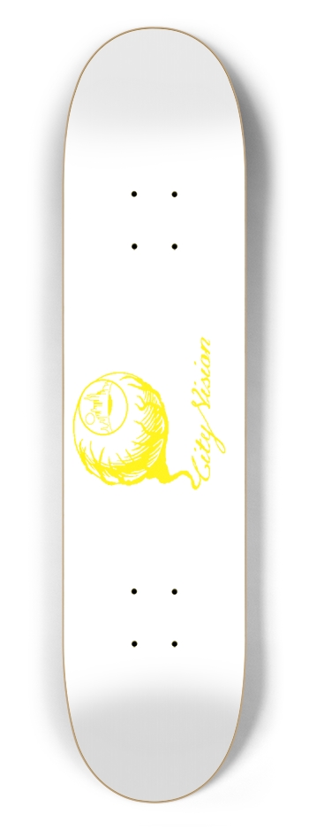 White and Yellow Logo 7.50 7-1/2 Skateboard Deck