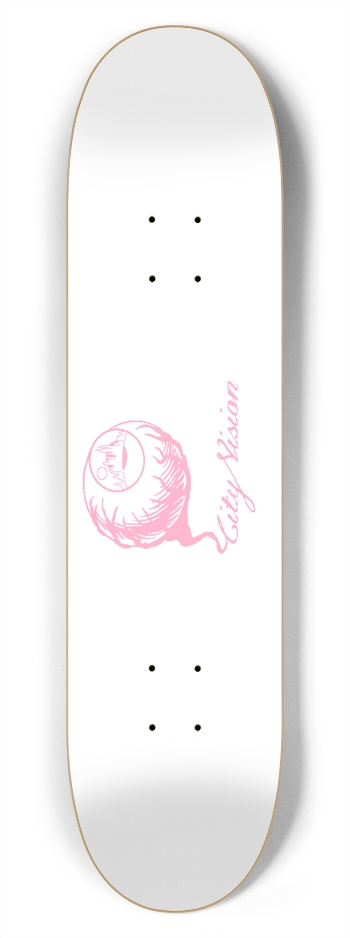 White and Pink Logo 7.75 7-3/4 Skateboard Deck