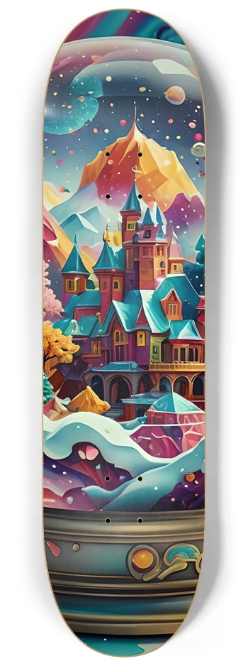 Airbrush Psychedelic Snow Globe 0001 8-1/4 Skateboard Deck