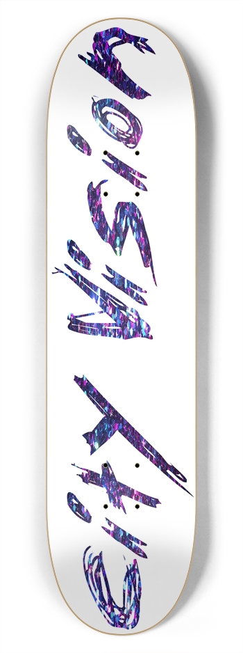 White and Dark Rainbow Glitter Name 7.75 7-3/4 Skateboard Deck