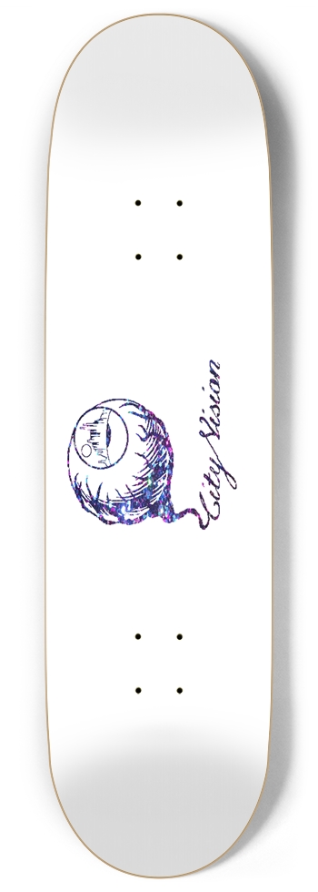 White and Dark Rainbow Gliter Logo 9.00 9 Inch Skateboard