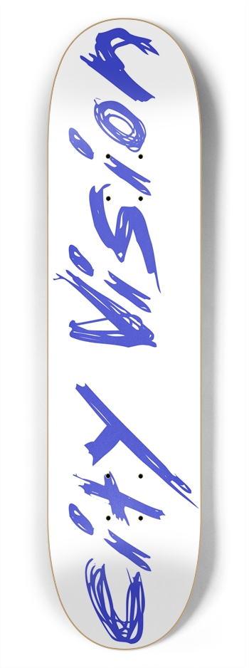 White and Blue Name 7.75 7-3/4 Skateboard Deck
