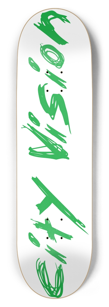 White and Green Name 8.75 8-3/4 Inch Skateboard
