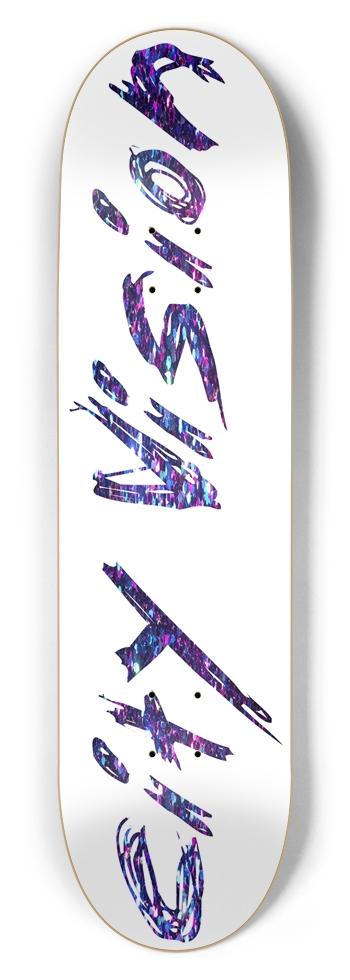 White and Dark Rainbow Glitter Name 8.50 8-1/2 Skateboard Deck