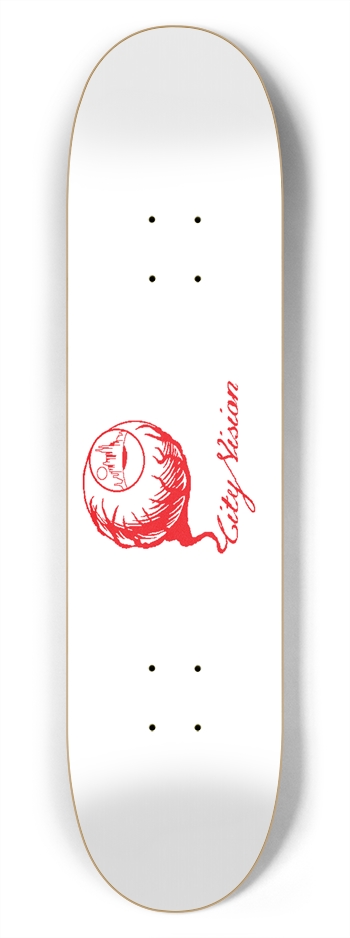 White and Red Logo 7.75 7-3/4 Skateboard Deck