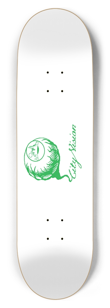 White and Green Logo 8.75 8-3/4 Inch Skateboard