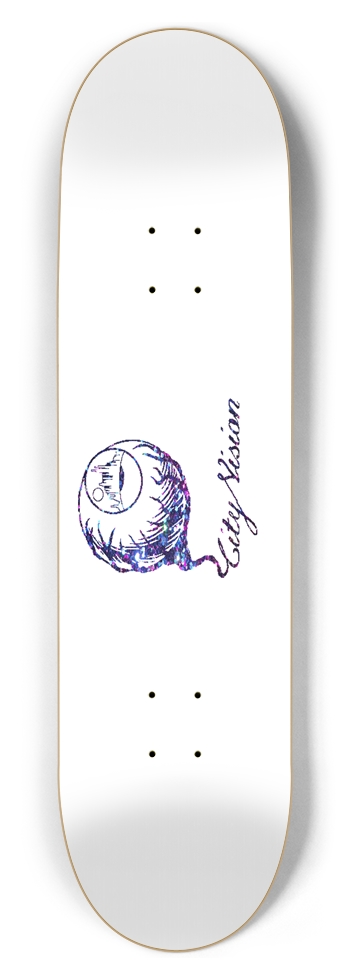 White and Dark Rainbow Gliter Logo 8.50 8-1/2 Skateboard Deck