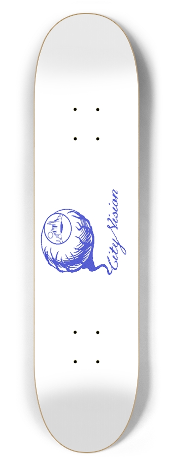 White and Blue Gliter Logo 7.62 7-5/8 Skateboard Deck