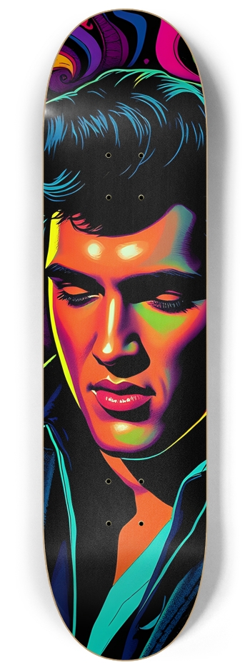 Psychedelic Black Light Singer 0002 8-1/4 Skateboard Deck