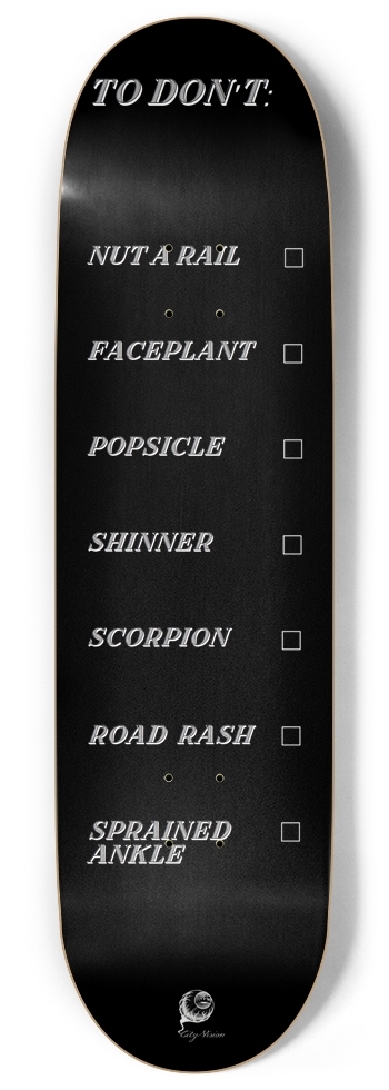 To Don't List Black 9.00 9 Inch Skateboard